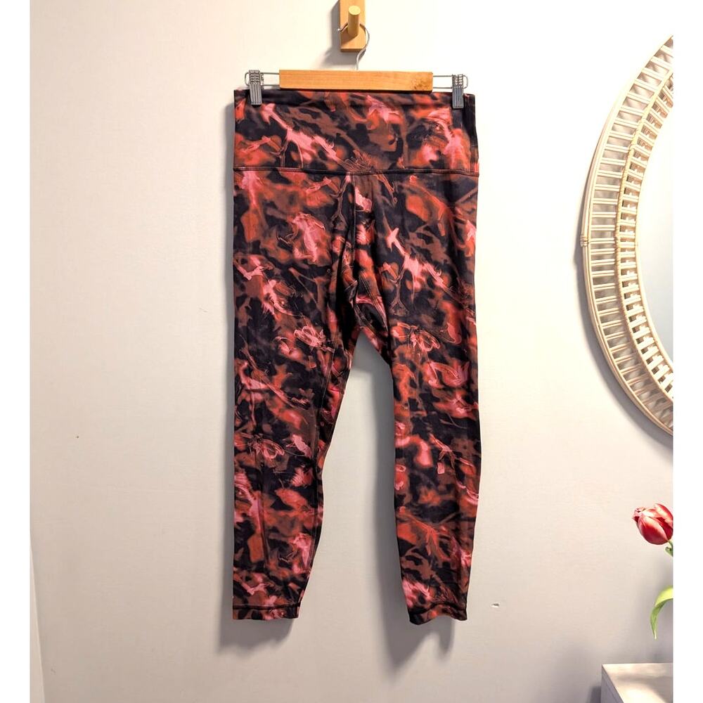 LULULEMON Align Pant II 25" Floral Shift Multi Pink Print Leggings Size 10
